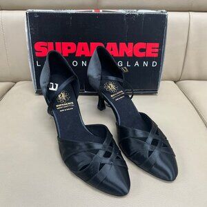 Supadance 1531 Black Satin Heel - Sz: 5